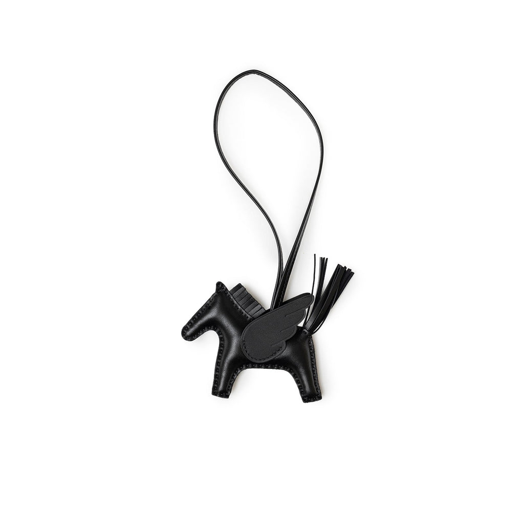Hermès Rodeo Pegase Bag Charm PM So Black Milo Lambskin