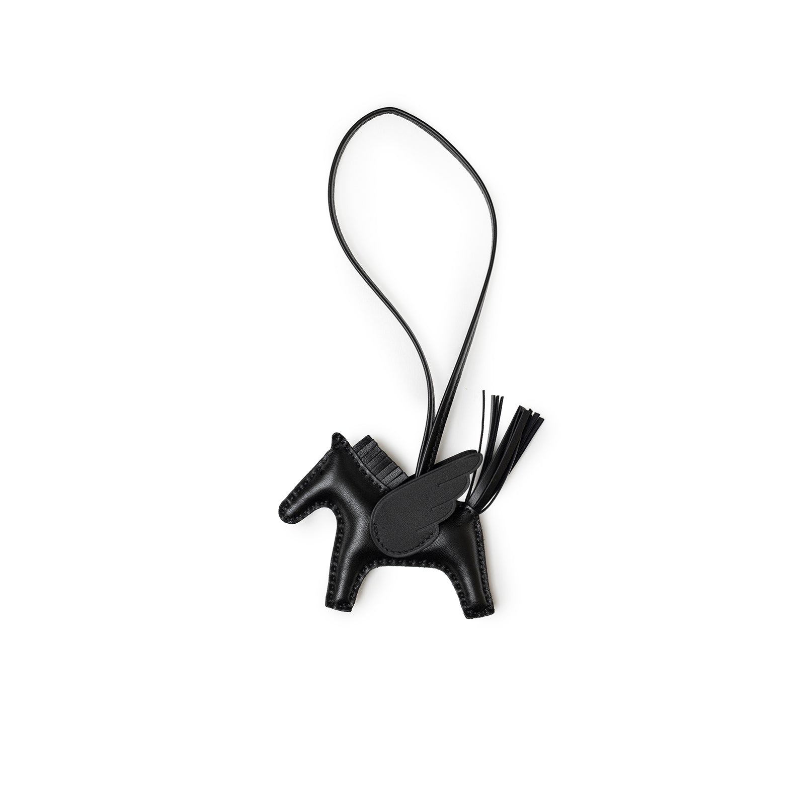 Hermès Rodeo Pegase Bag Charm PM So Black Milo Lambskin