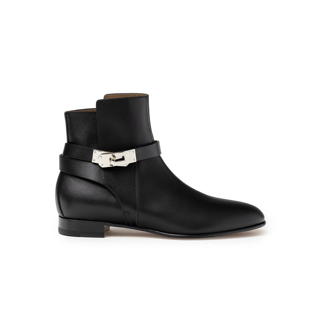 Hermès Kelly Neo Ankle Boot Black Palladium Plated