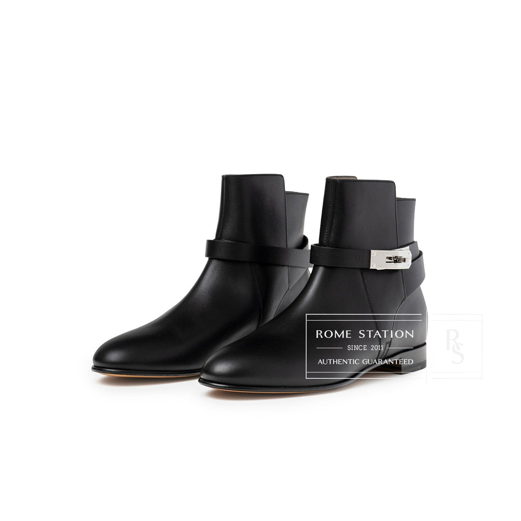 Hermès Kelly Neo Ankle Boot Black Palladium Plated