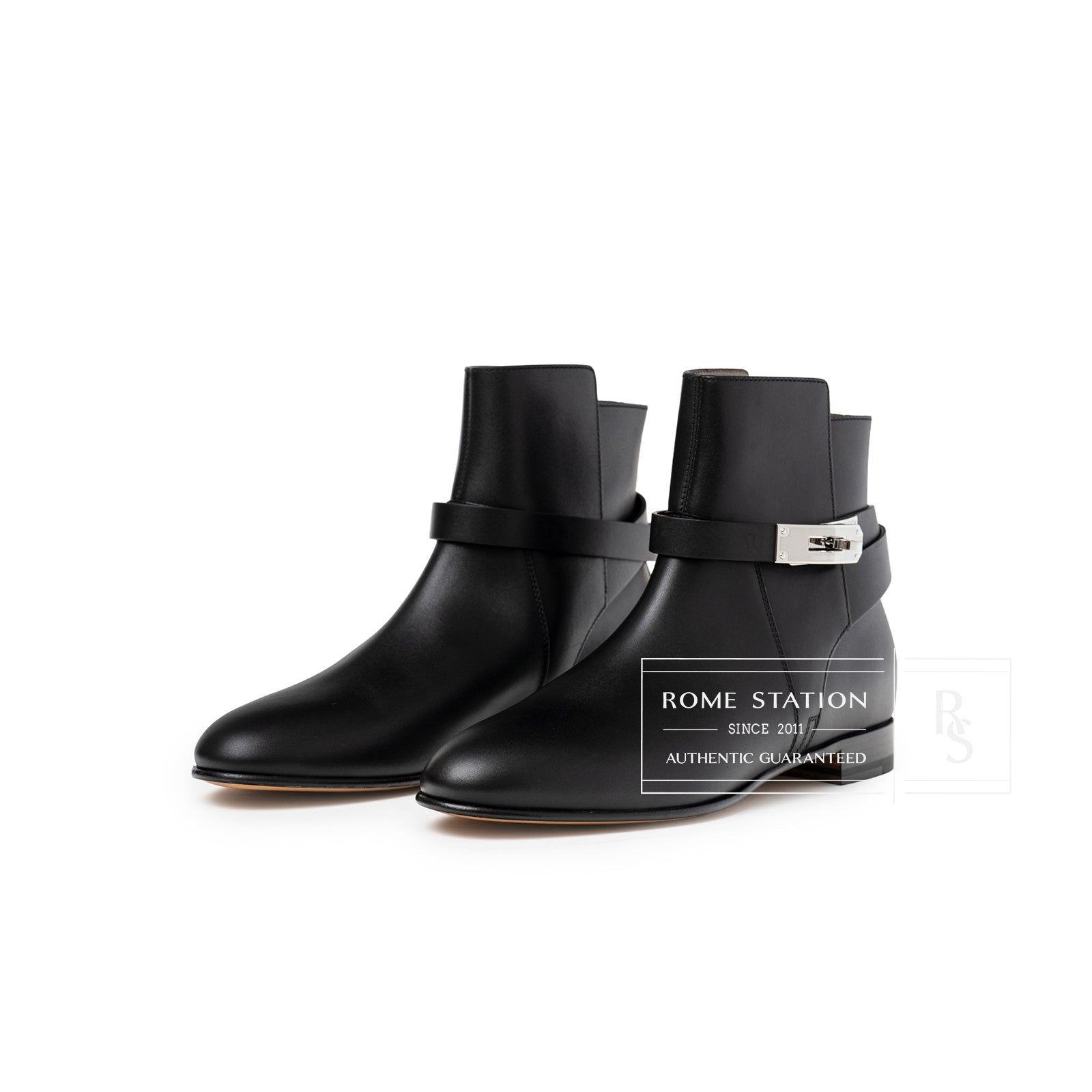Hermès Kelly Neo Ankle Boot Black Palladium Plated
