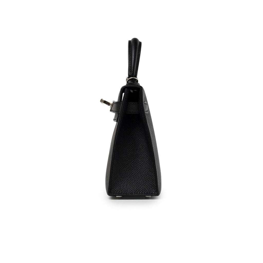 Hermès Mini Kelly II Sellier Black Epsom Palladium Hardware