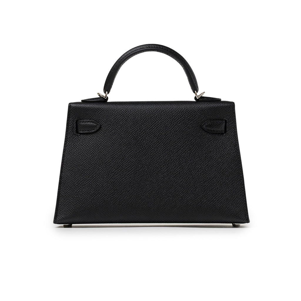 Hermès Mini Kelly II Sellier Black Epsom Palladium Hardware