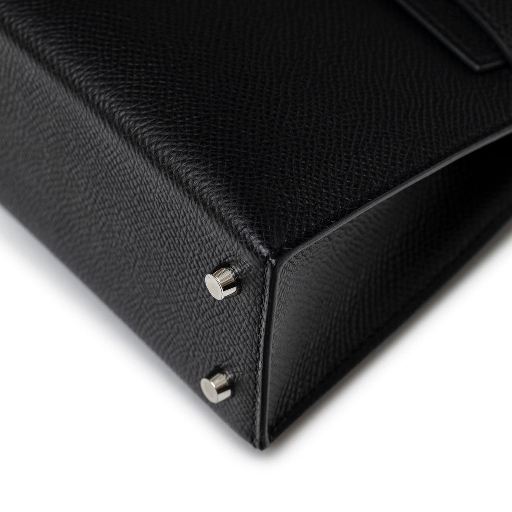 Hermès Mini Kelly II Sellier Black Epsom Palladium Hardware