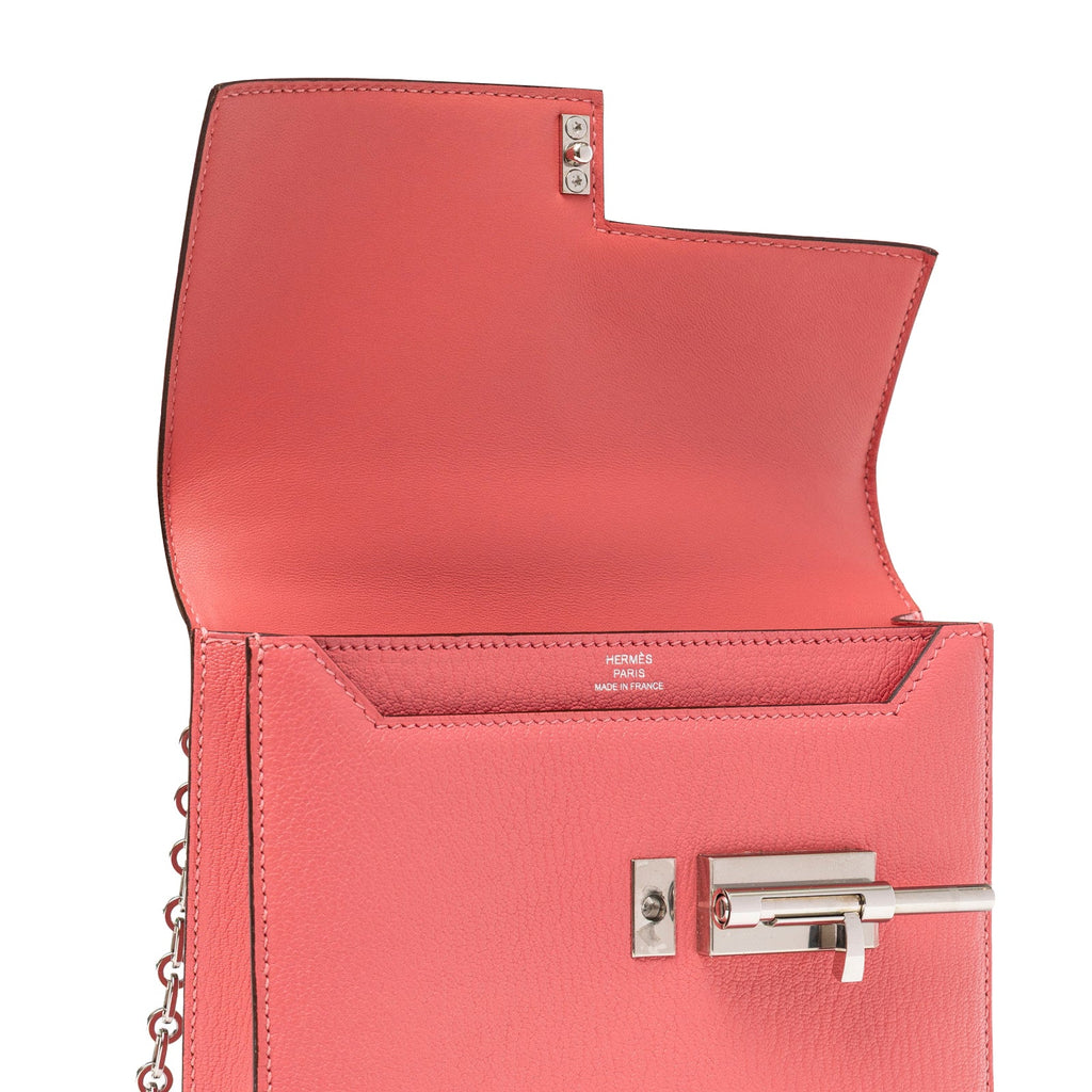Hermès Mini Verrou Chaine Bag Rose Azalee Chevre Mysore Palladium Hardware