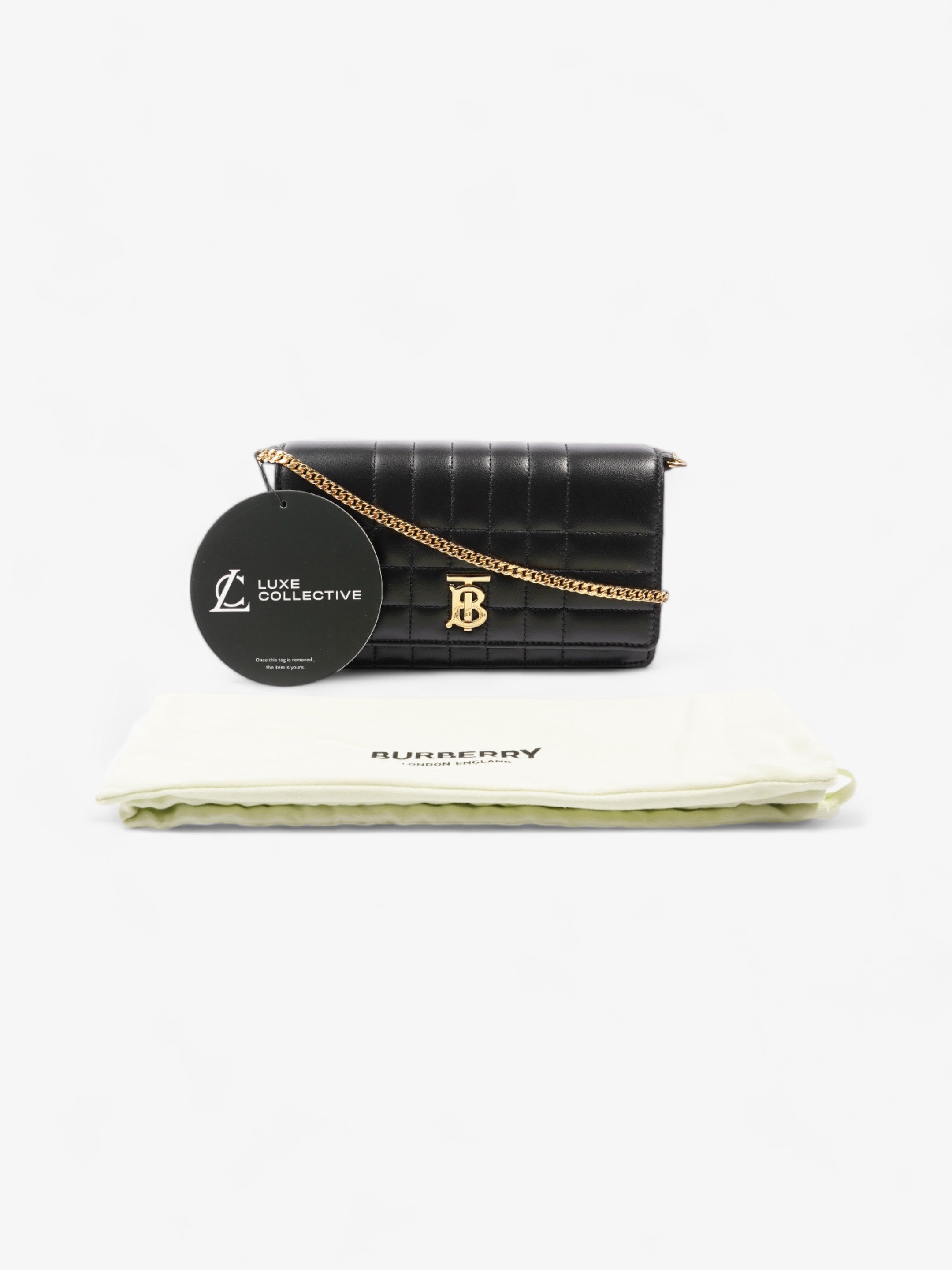 Burberry Lola Clutch Black Lambskin Leather