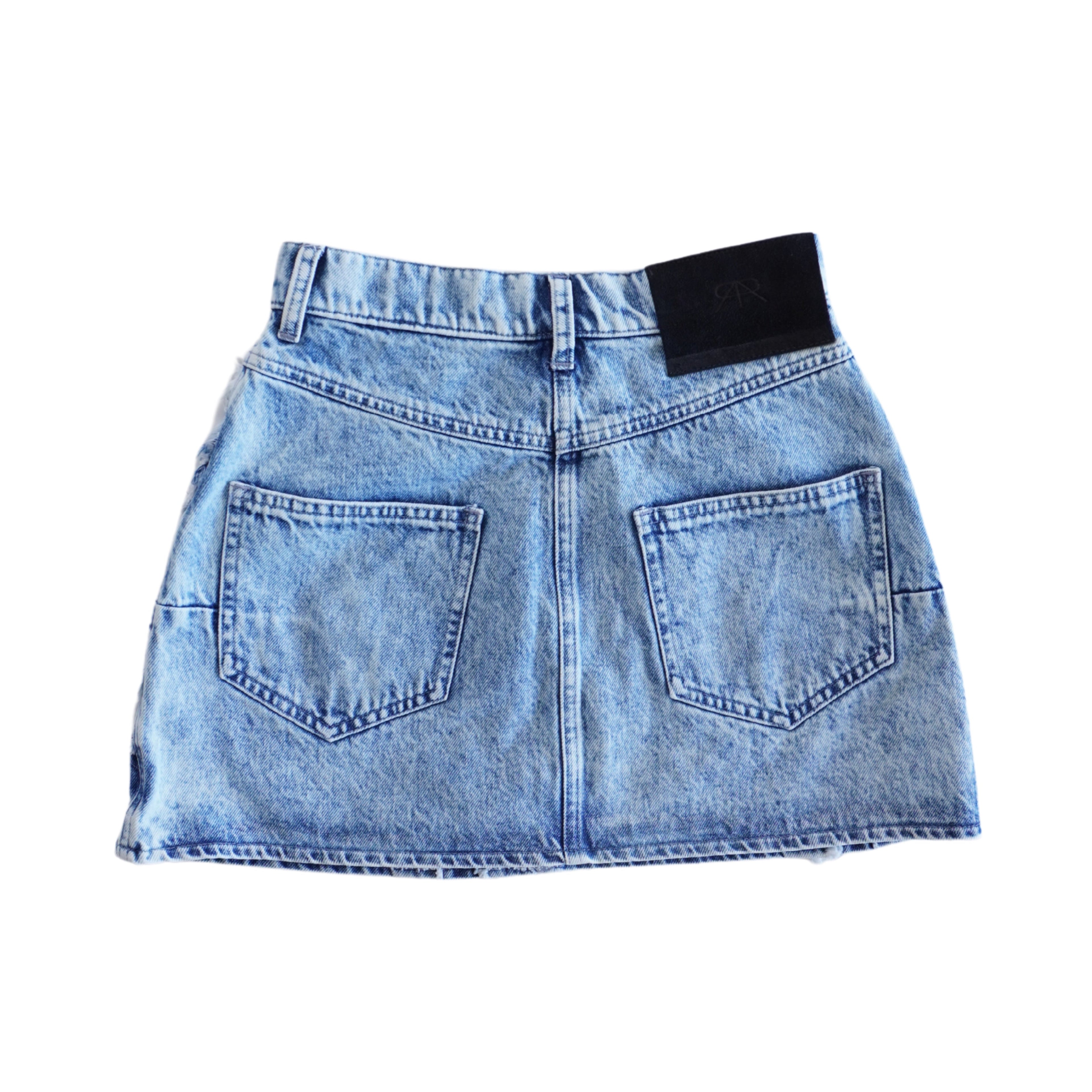 RTA Distressed Denim Mini Skirt - Women's 26