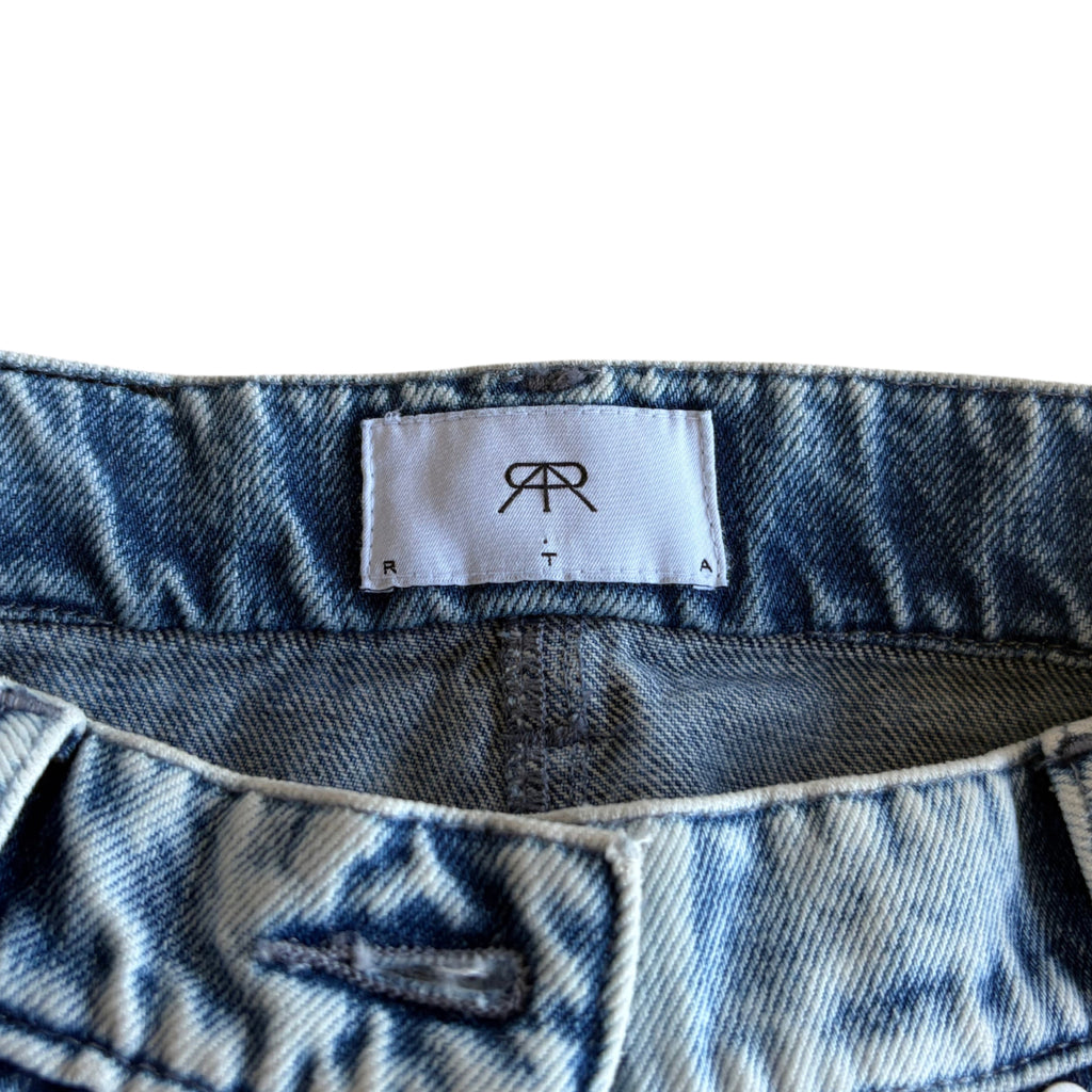 RTA Distressed Denim Mini Skirt - Women's 26