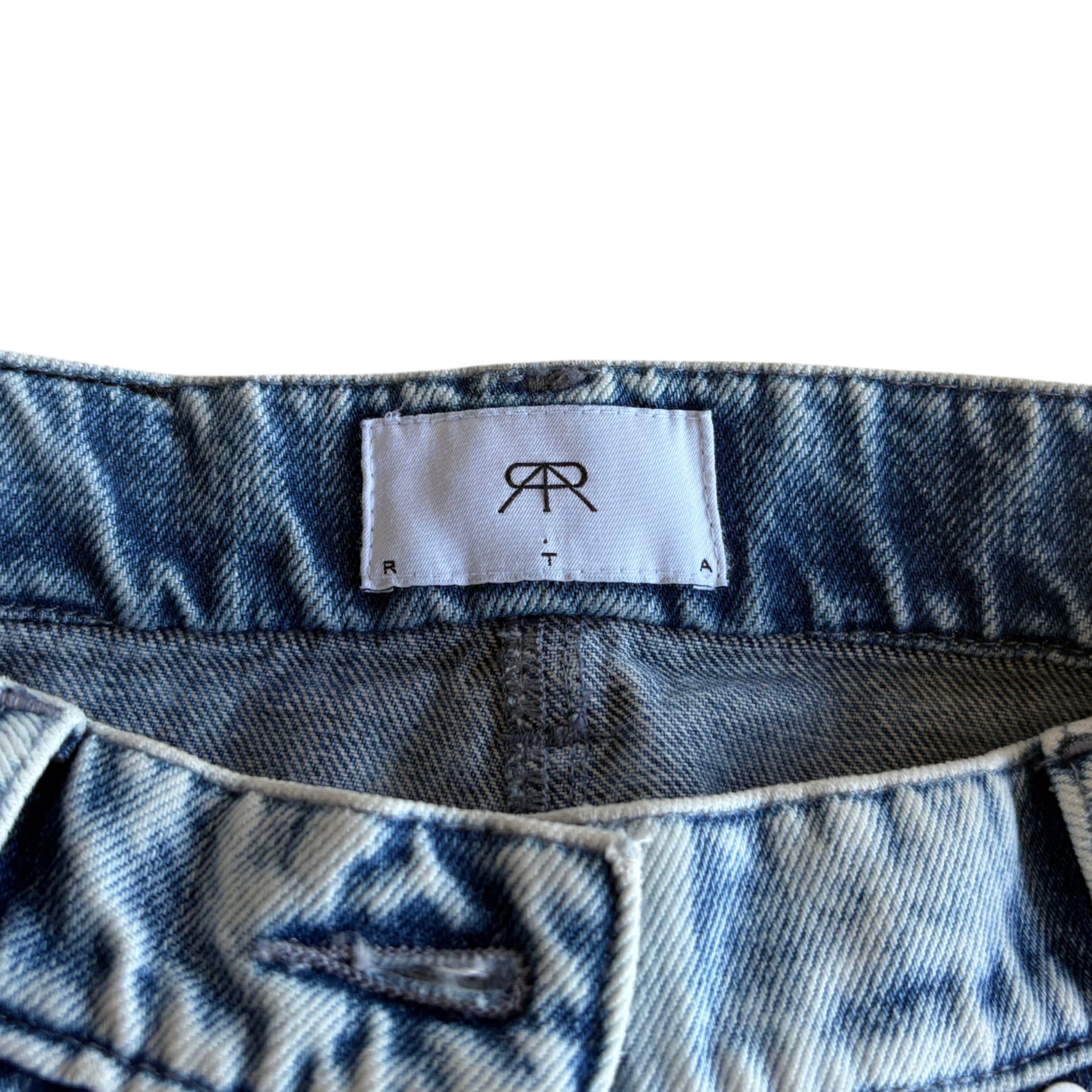 RTA Distressed Denim Mini Skirt - Women's 26