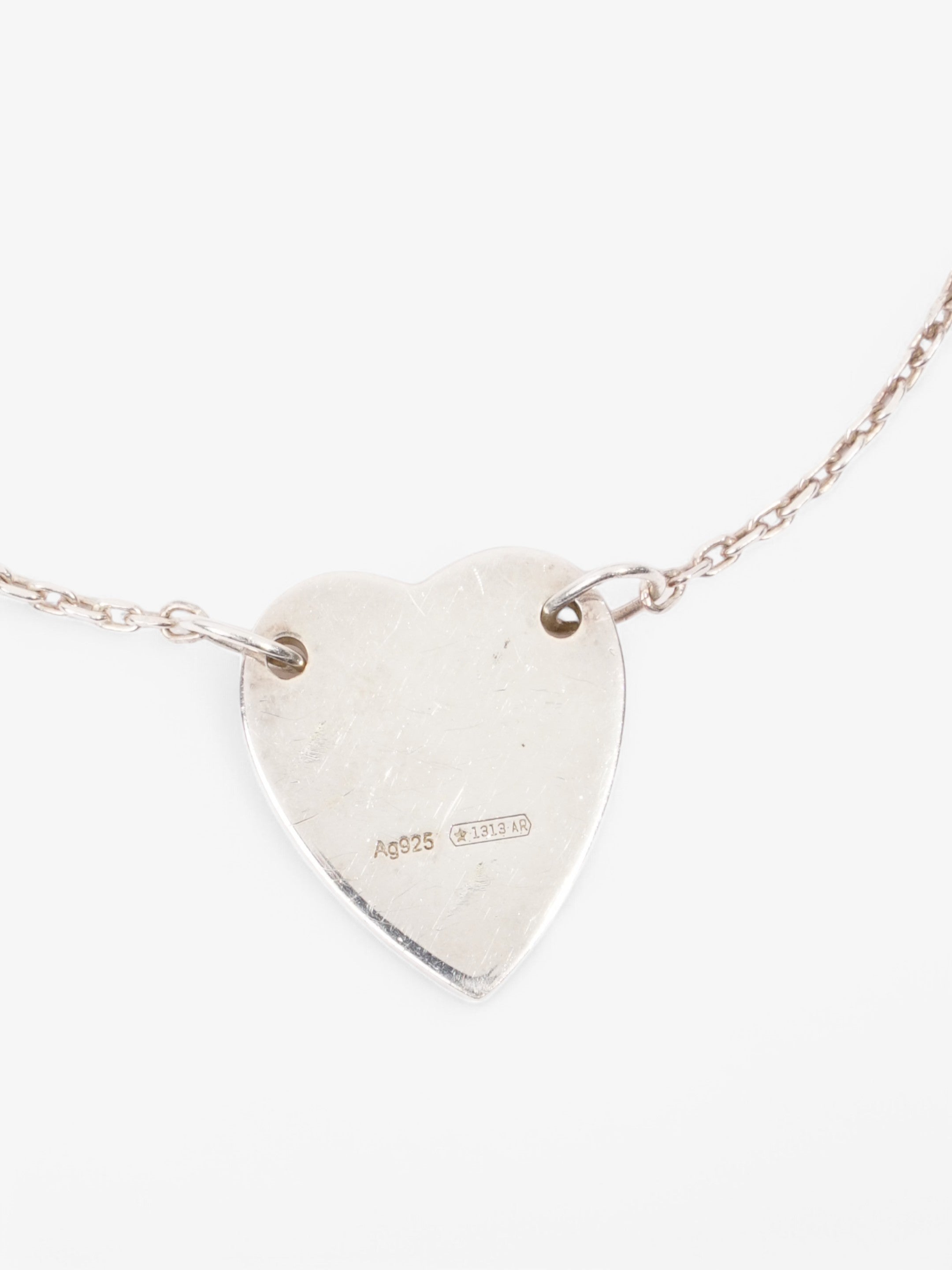 Gucci Trademark Heart Bracelet Silver Silver Sterling 17