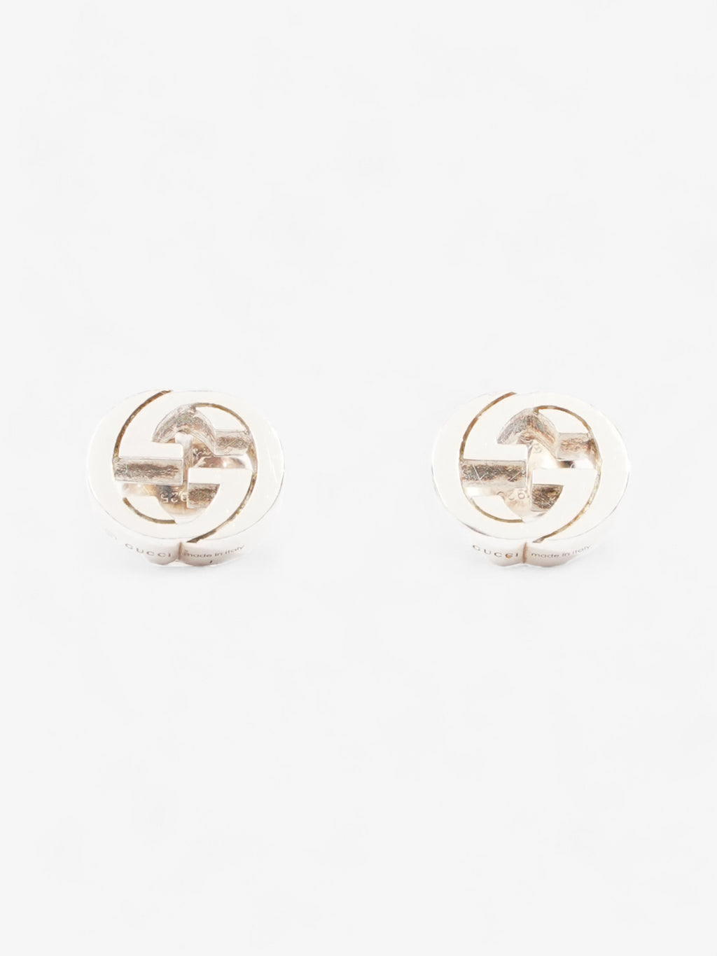 Gucci Interlocking G Earrings Silver Silver Sterling