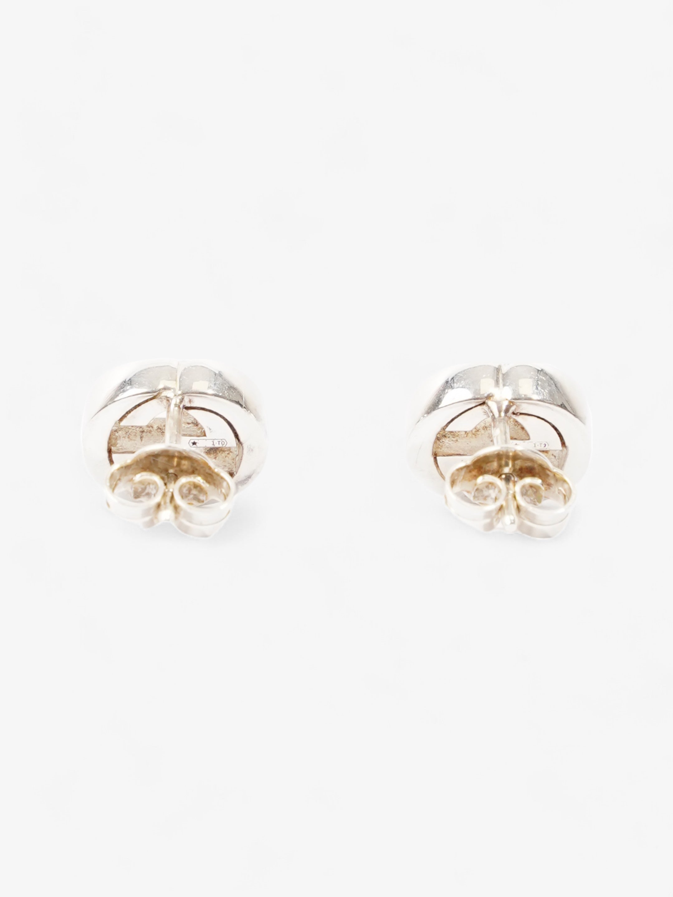 Gucci Interlocking G Earrings Silver Silver Sterling