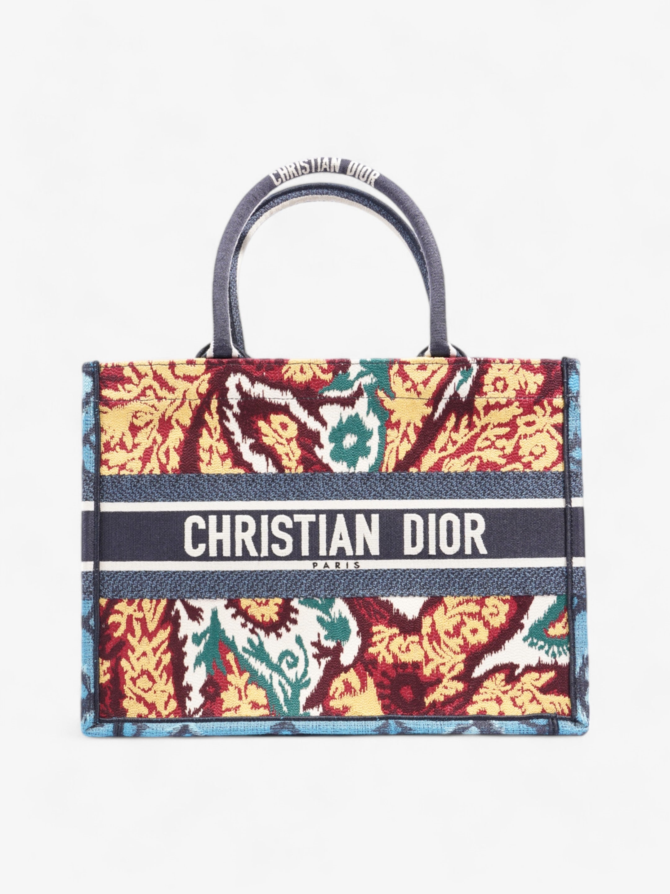 Christian Dior Book Tote Blue / Paisley Multicolour Canvas Medium