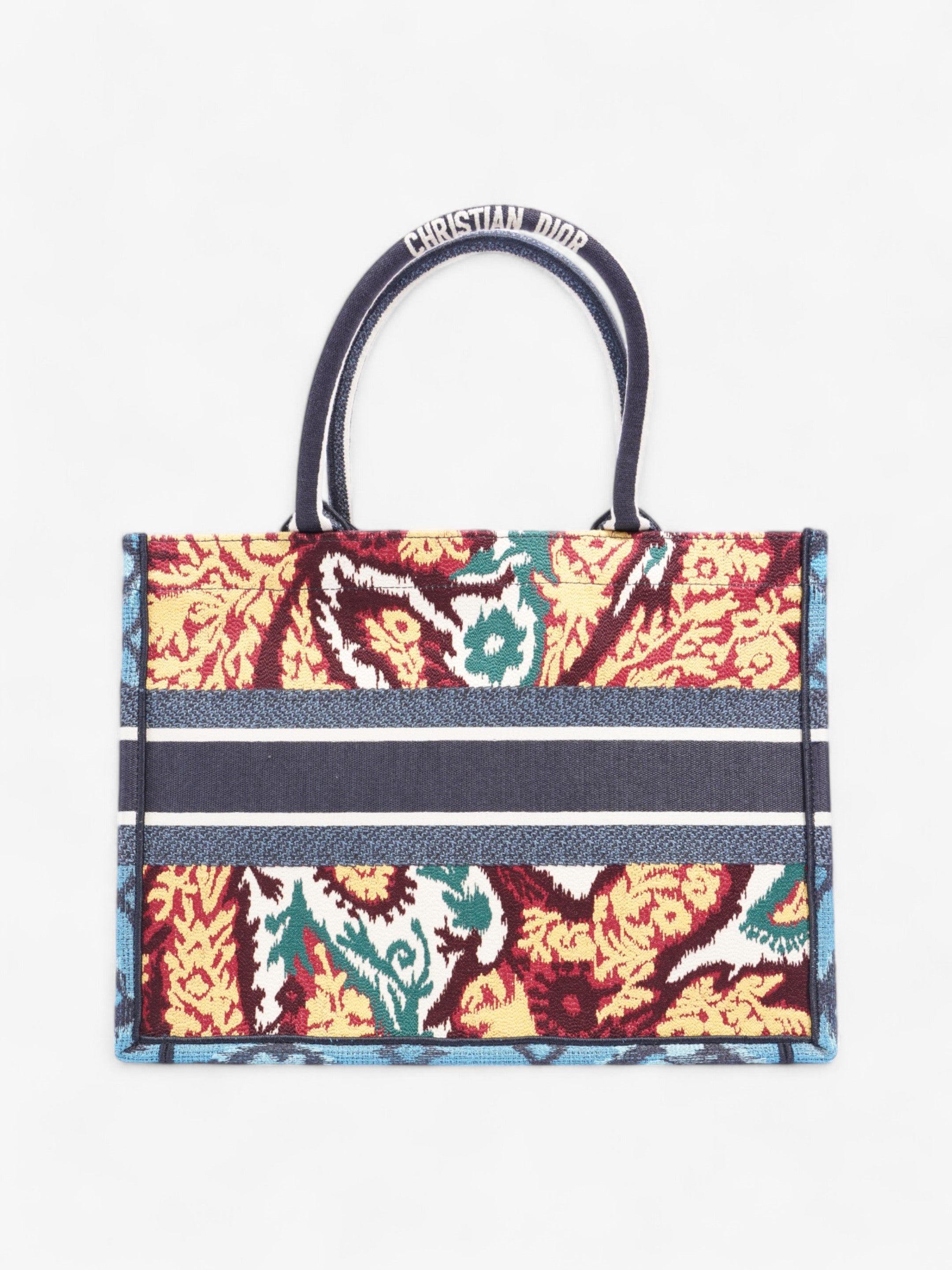 Christian Dior Book Tote Blue / Paisley Multicolour Canvas Medium