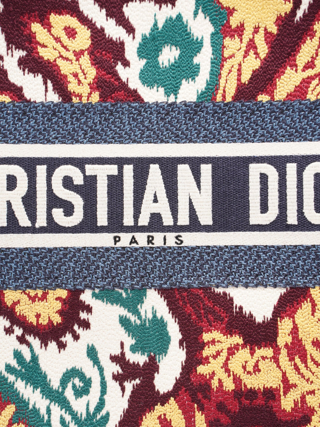 Christian Dior Book Tote Blue / Paisley Multicolour Canvas Medium