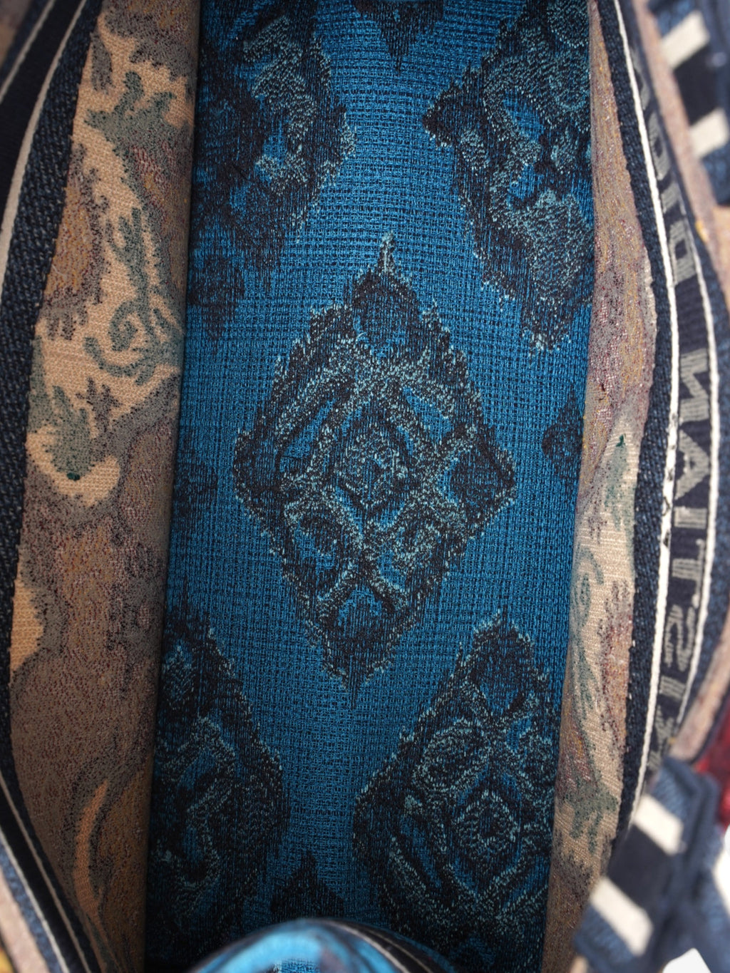 Christian Dior Book Tote Blue / Paisley Multicolour Canvas Medium