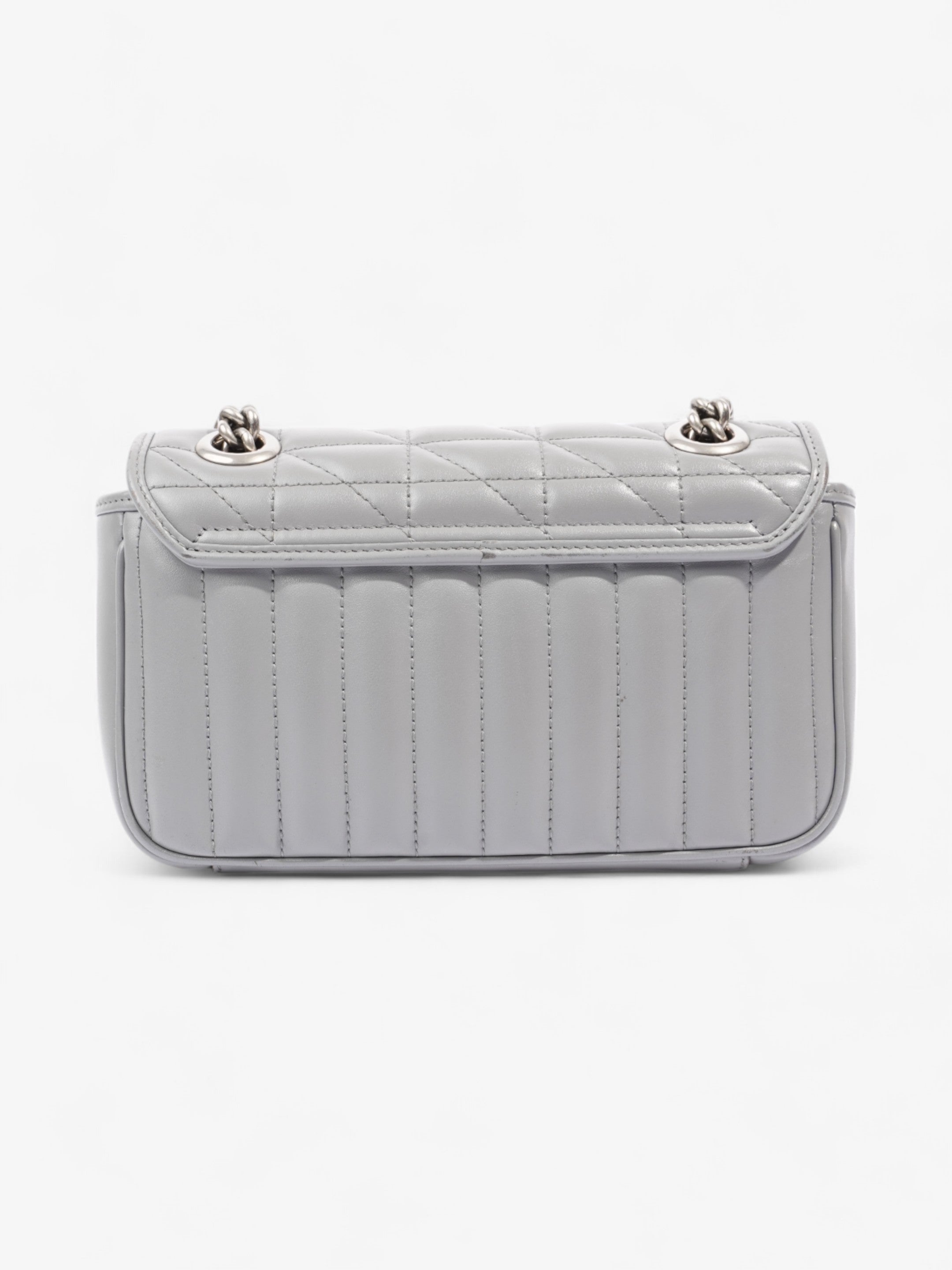 Gucci GG Marmont Flap Grey Matelasse Leather Mini