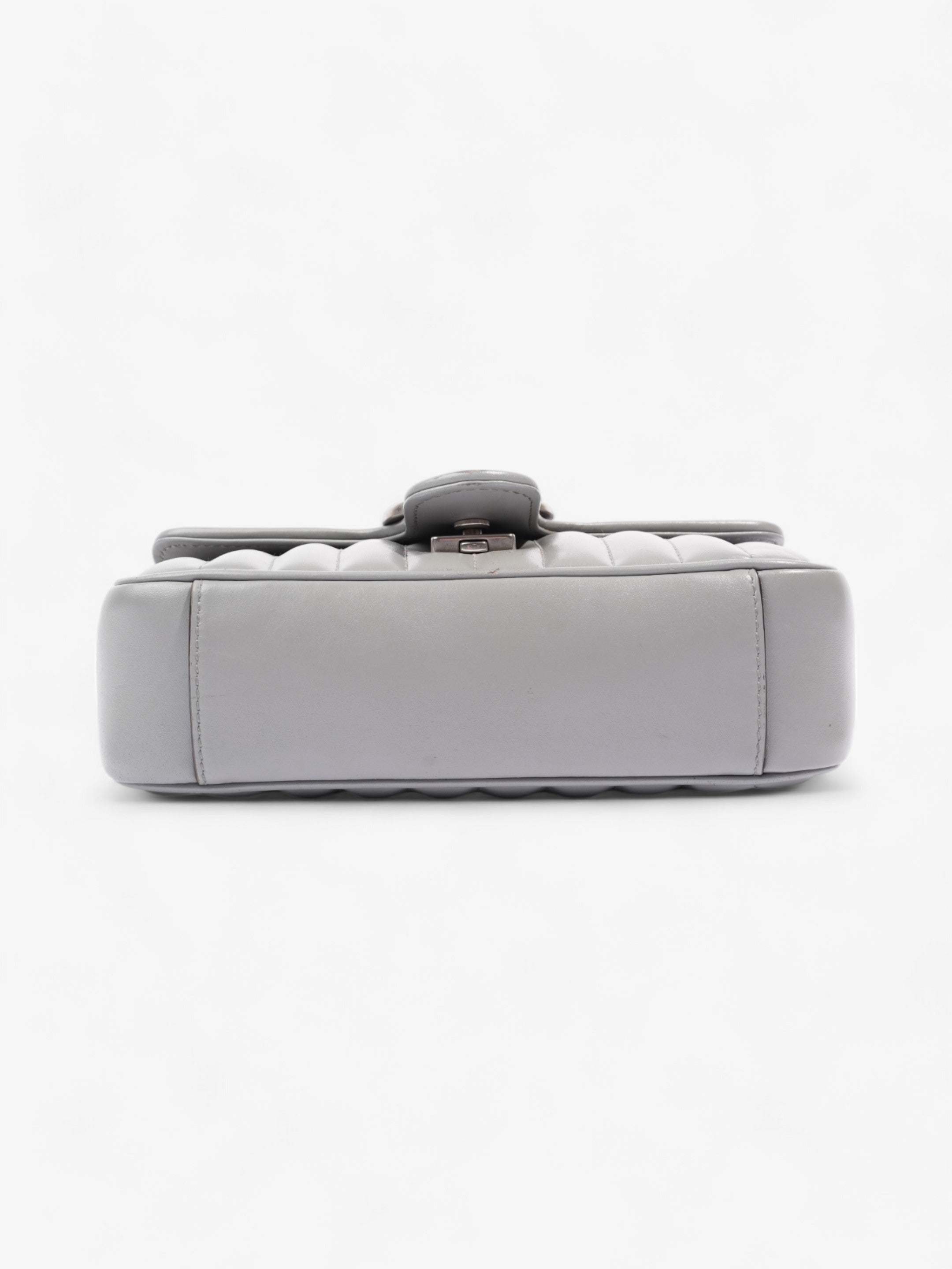Gucci GG Marmont Flap Grey Matelasse Leather Mini
