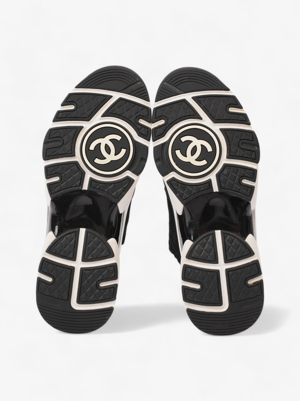 Chanel CC Logo Knit Sneaker Black Cotton EU 38 UK 5
