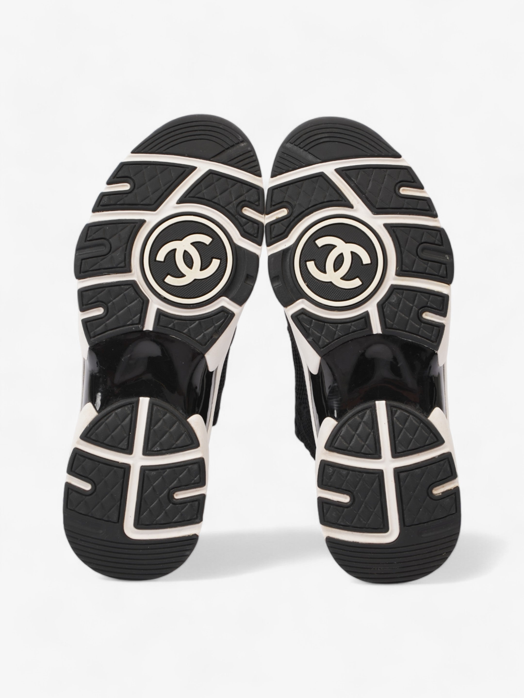 Chanel CC Logo Knit Sneaker Black Cotton EU 38 UK 5