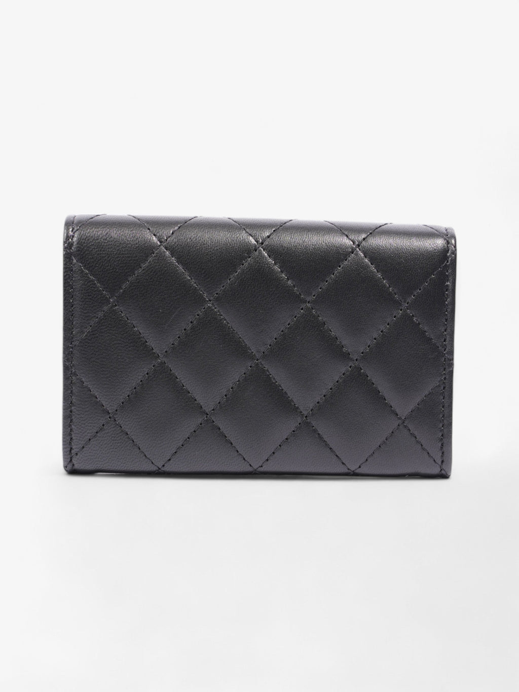 Chanel Interlocking CC Flap  Holder Black / Silver Lambskin Leather Small