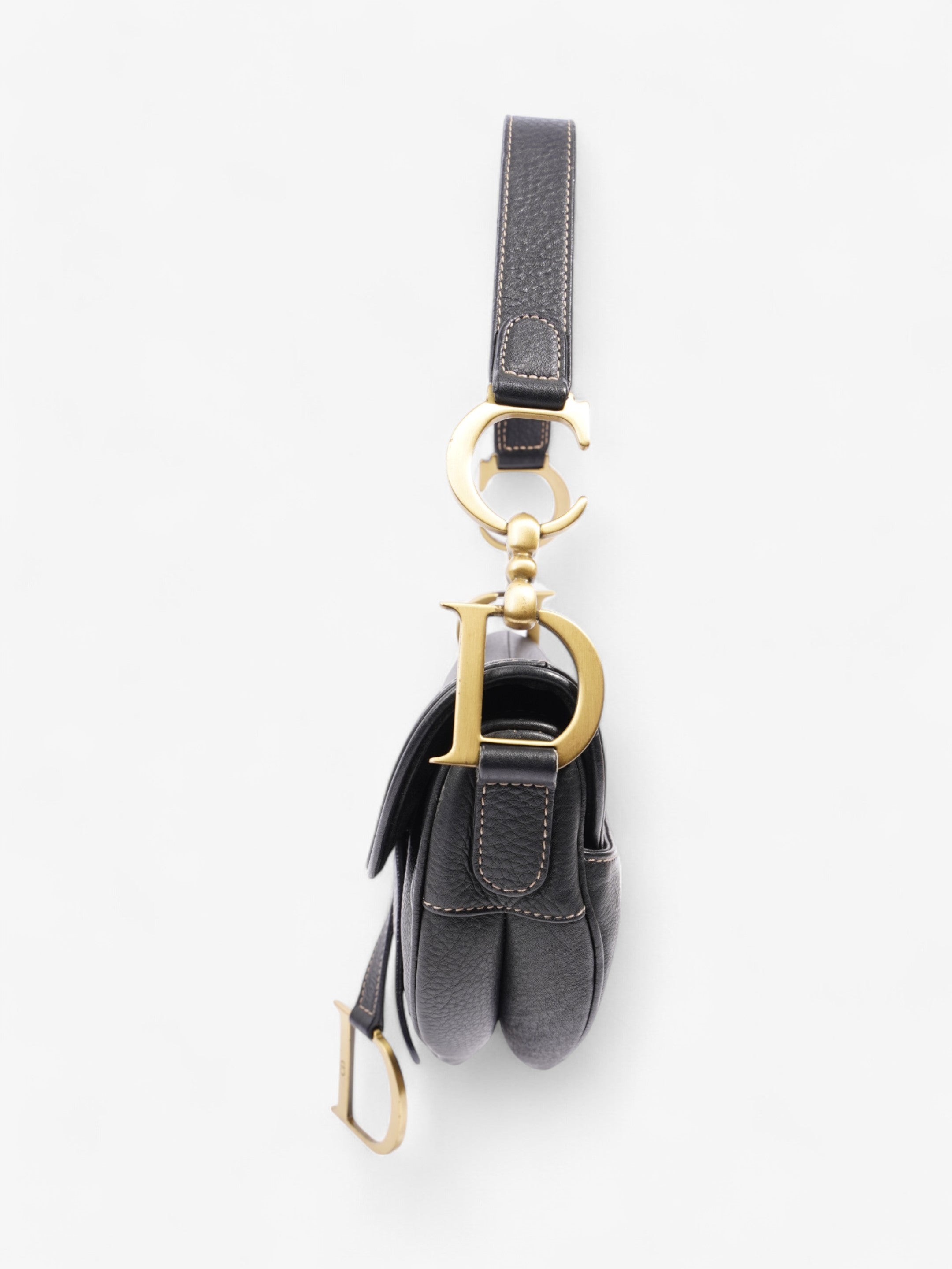 Christian Dior Saddle Bag Black Calfskin Leather
