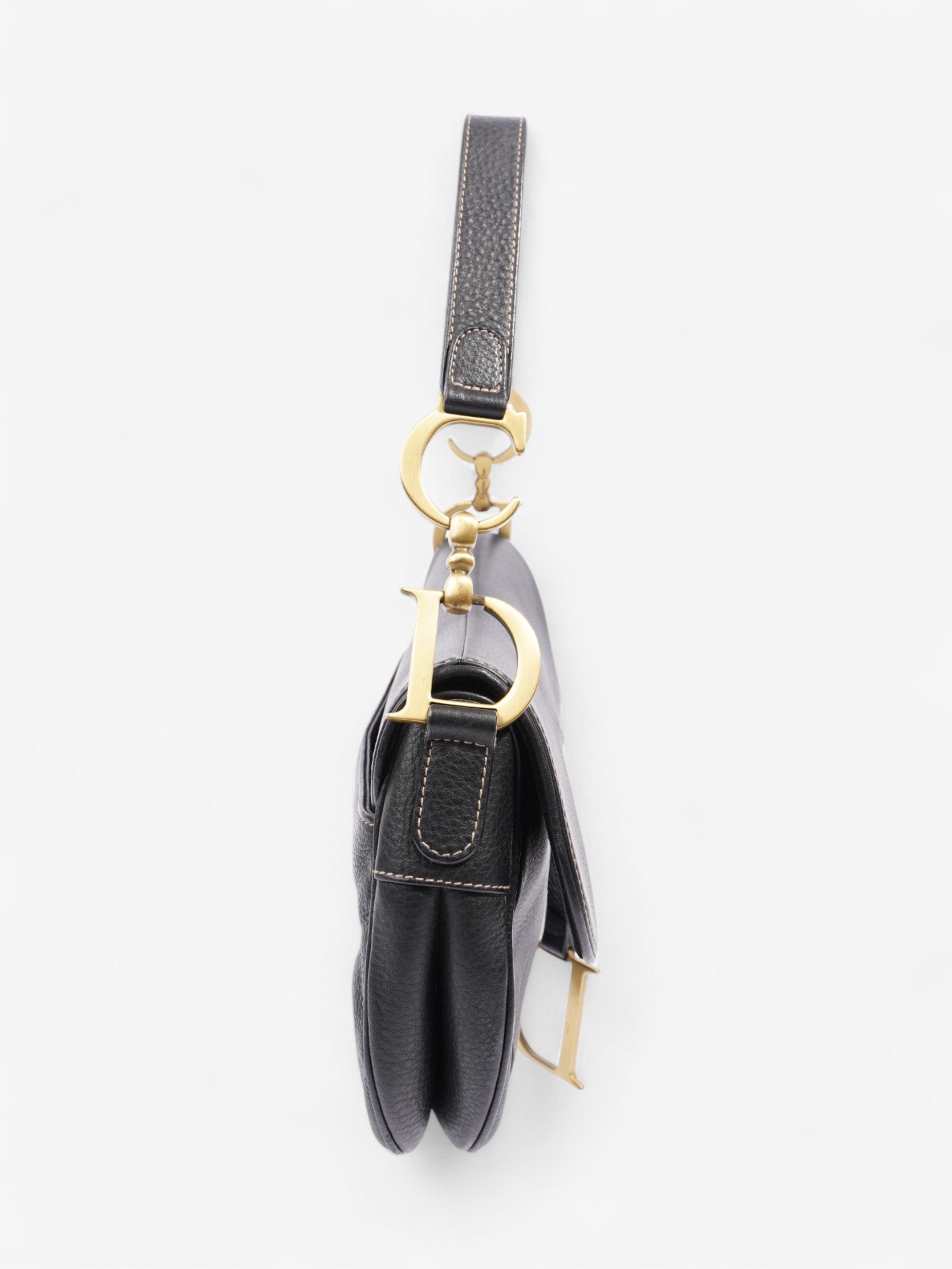 Christian Dior Saddle Bag Black Calfskin Leather