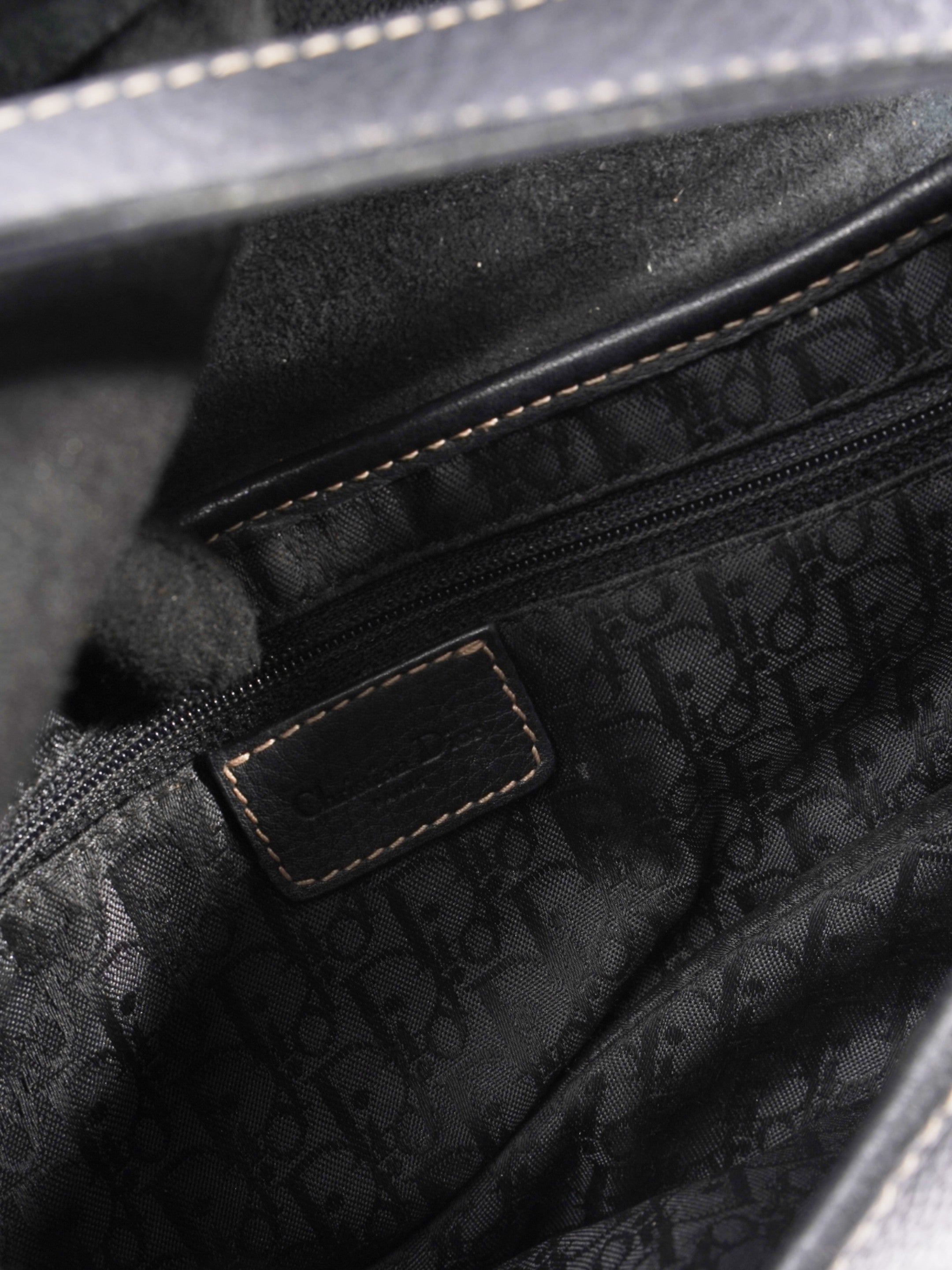 Christian Dior Saddle Bag Black Calfskin Leather