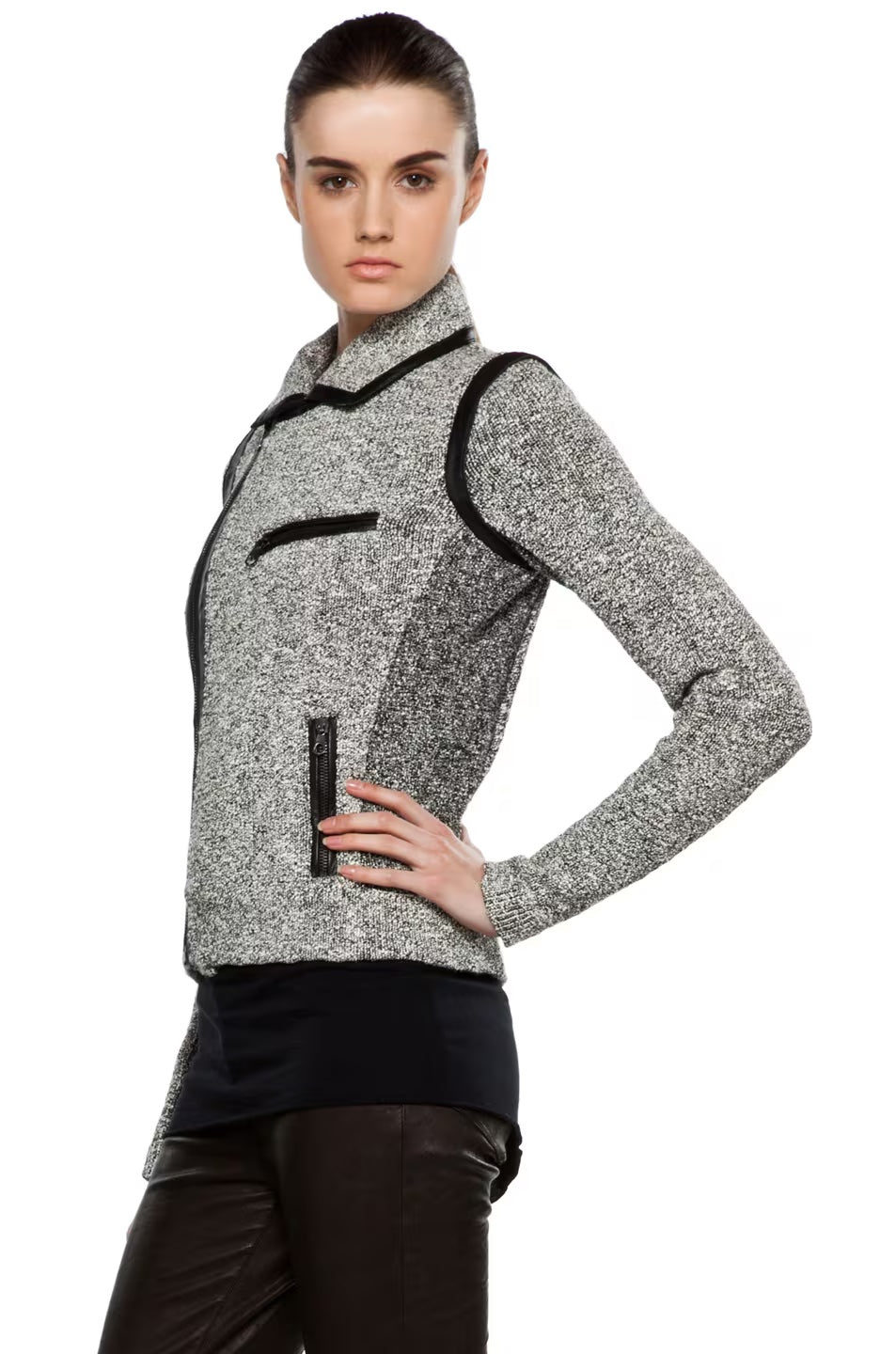 RAG & BONE HART TWEED MOTO ZIP BIKER JACKET