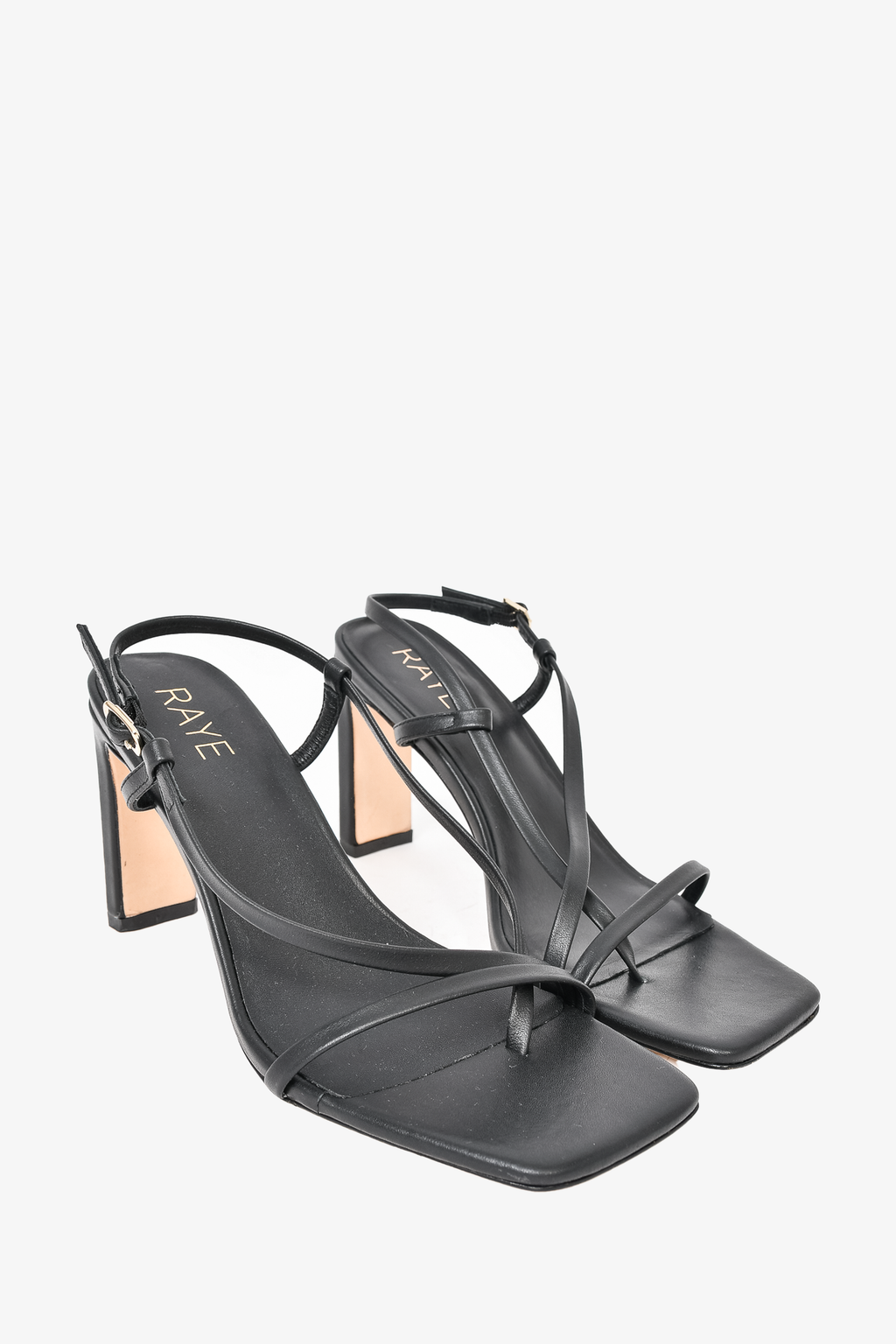 Raye Black Strappy 'Kinsley' Heels Size 7