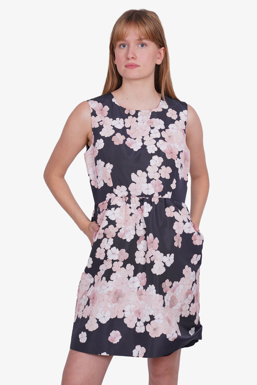 Red Valentino Blue/Pink Floral Print Sleeveless Dress Size 48