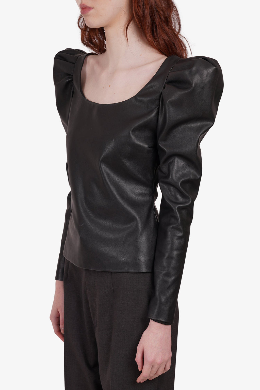 Redemption Black Faux Leather Top Size 42