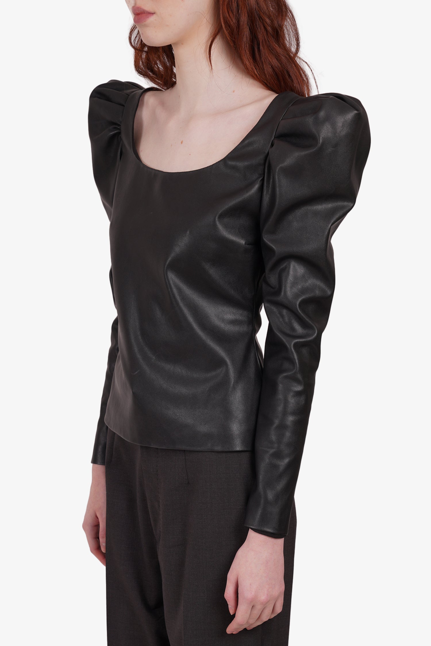 Redemption Black Faux Leather Top Size 42