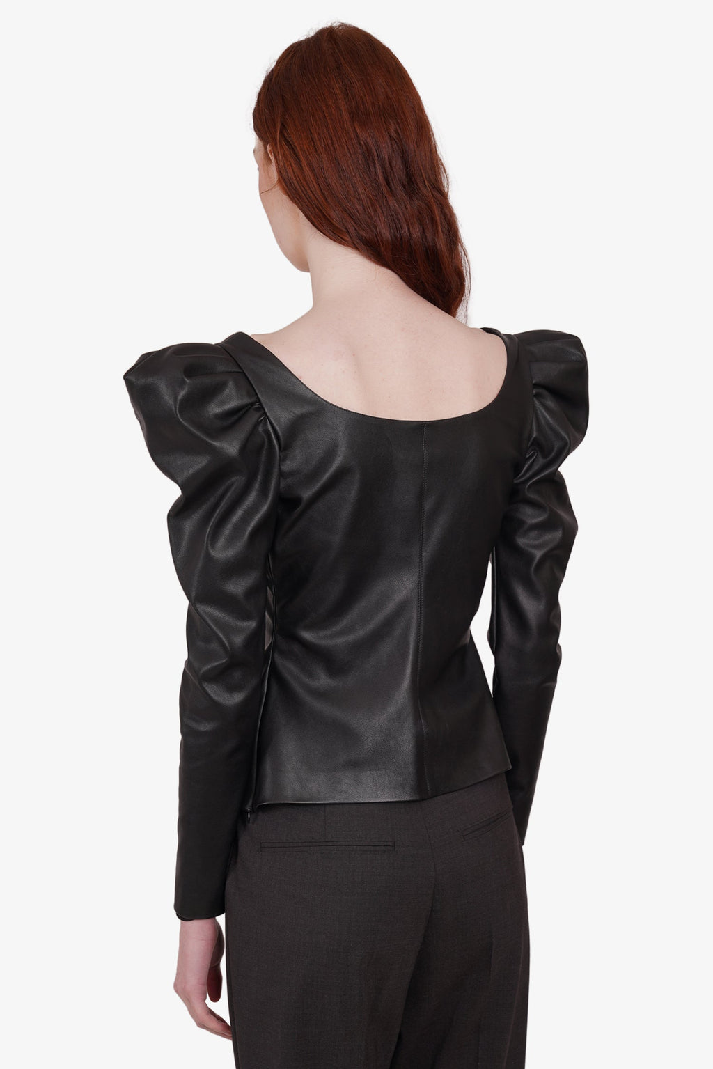 Redemption Black Faux Leather Top Size 42