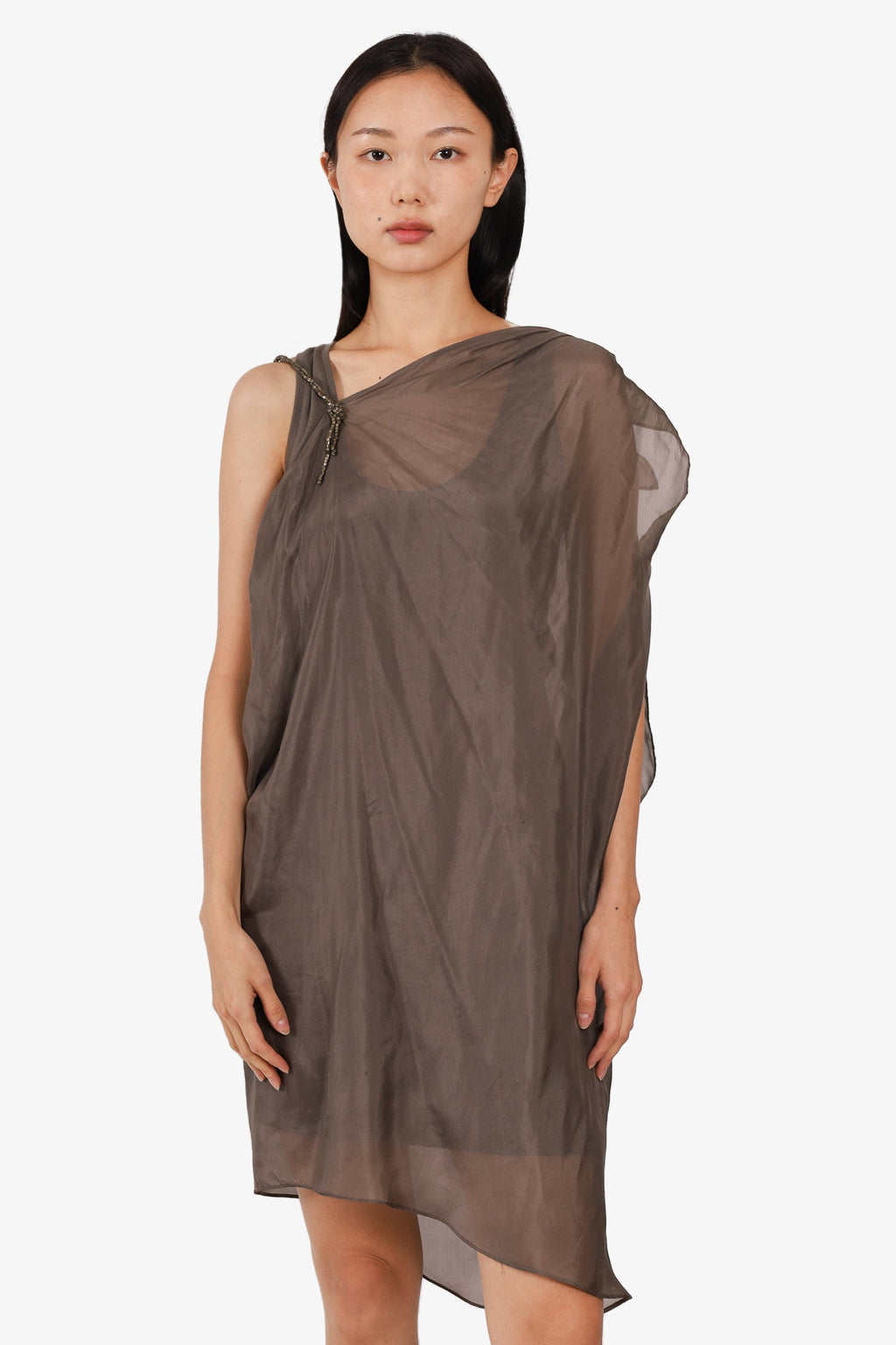Rivamonti Brown Cotton Beaded Sleeveless Top Size M
