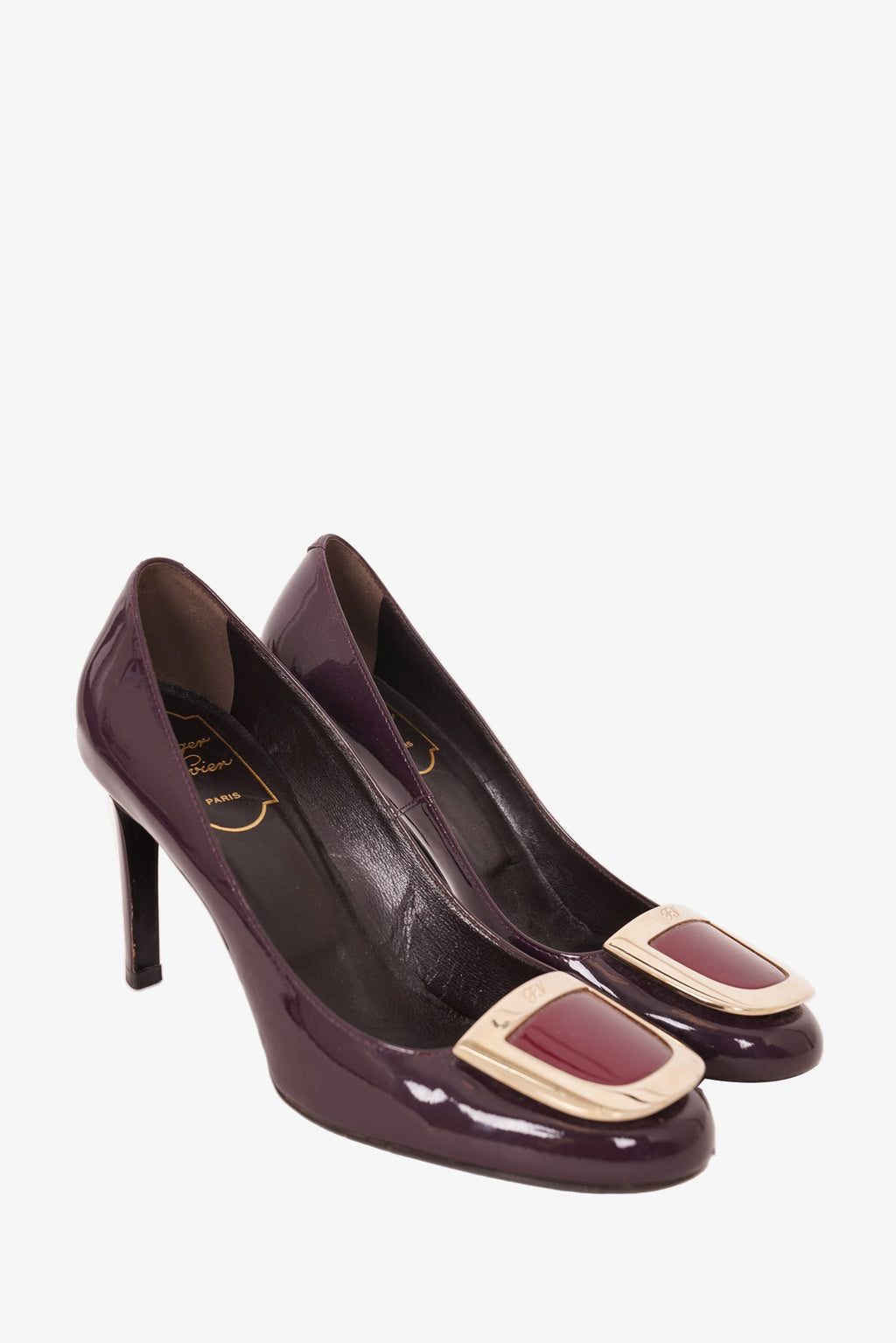 Roger Vivier Burgundy Patent Pumps Size 35.5