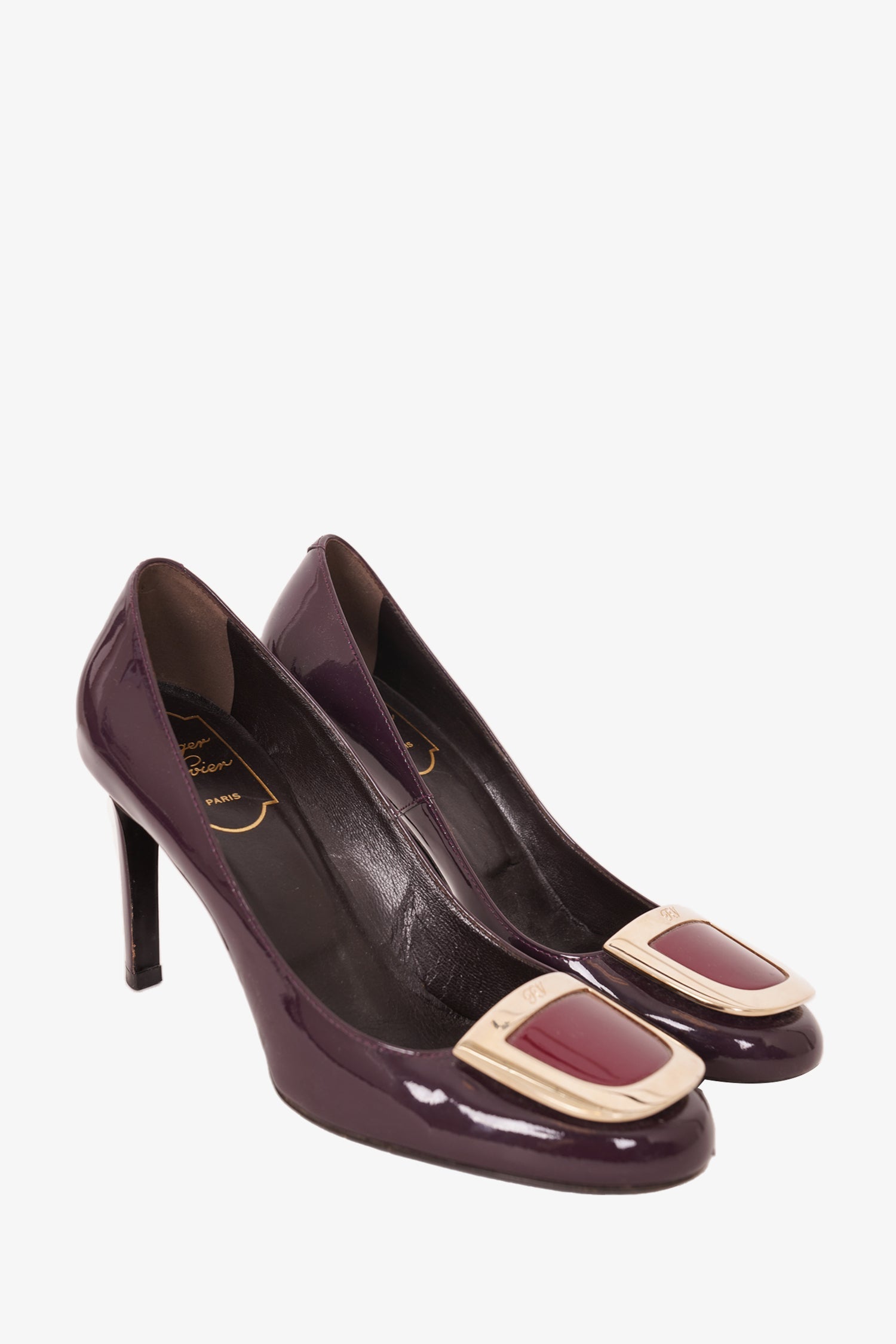 Roger Vivier Burgundy Patent Pumps Size 35.5