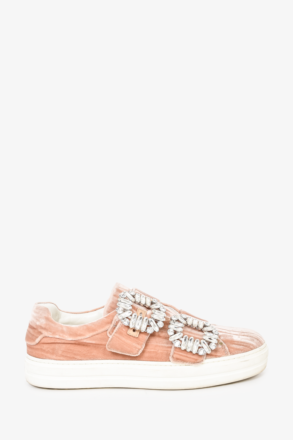 Roger Vivier Pink Velvet Sneakers Size 35.5