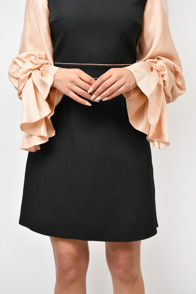 Roksanda Black/Pink Ruffle Sleeve Dress Size 8