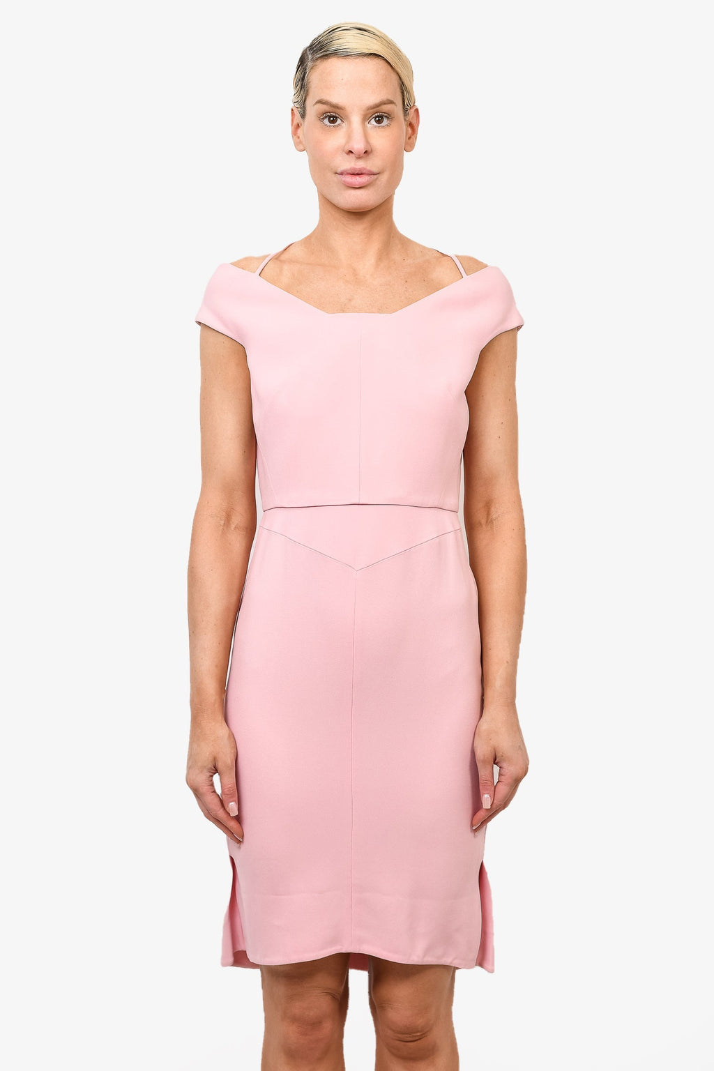 Roland Mouret Pink Sleeveless Midi Dress Size 10