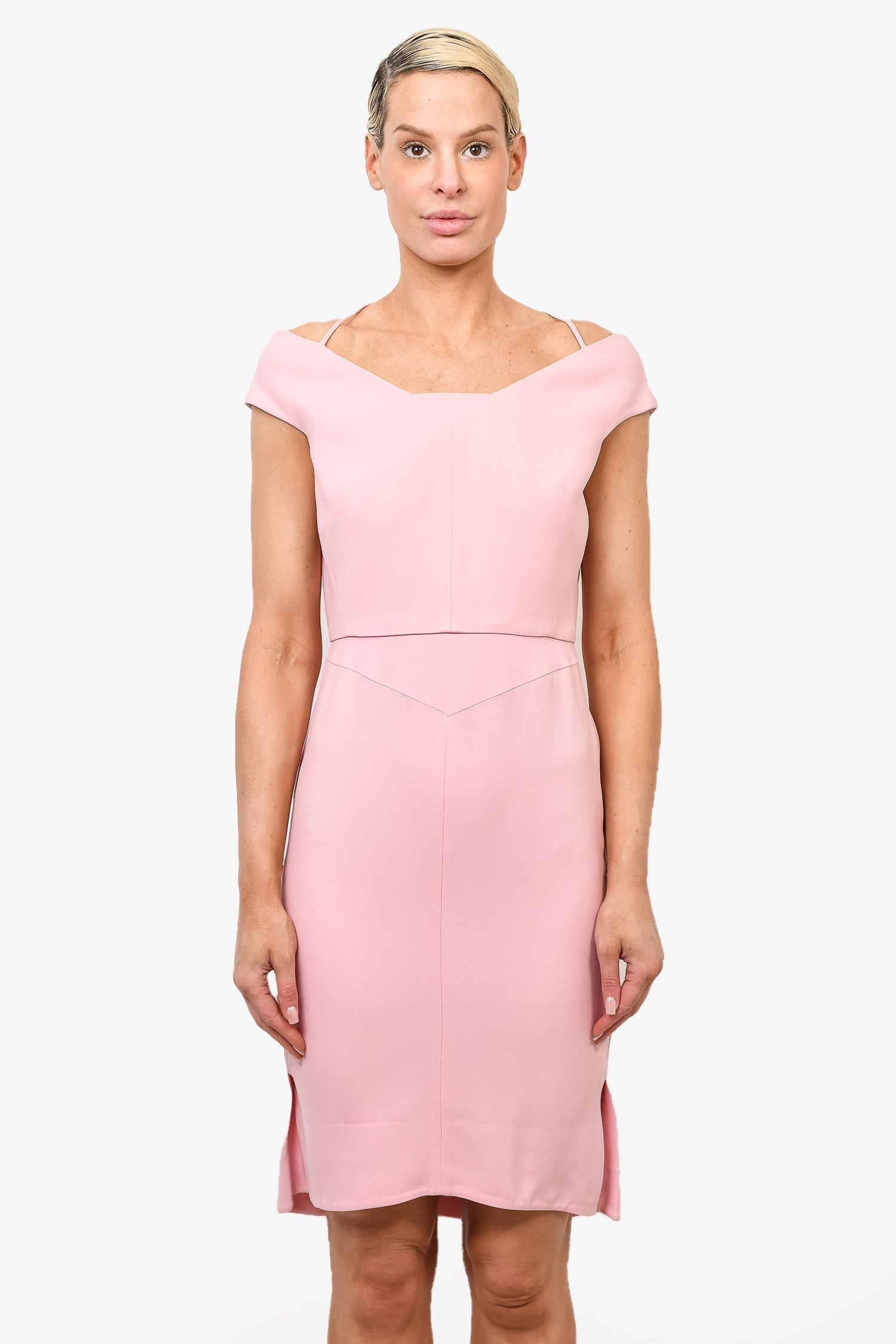 Roland Mouret Pink Sleeveless Midi Dress Size 10