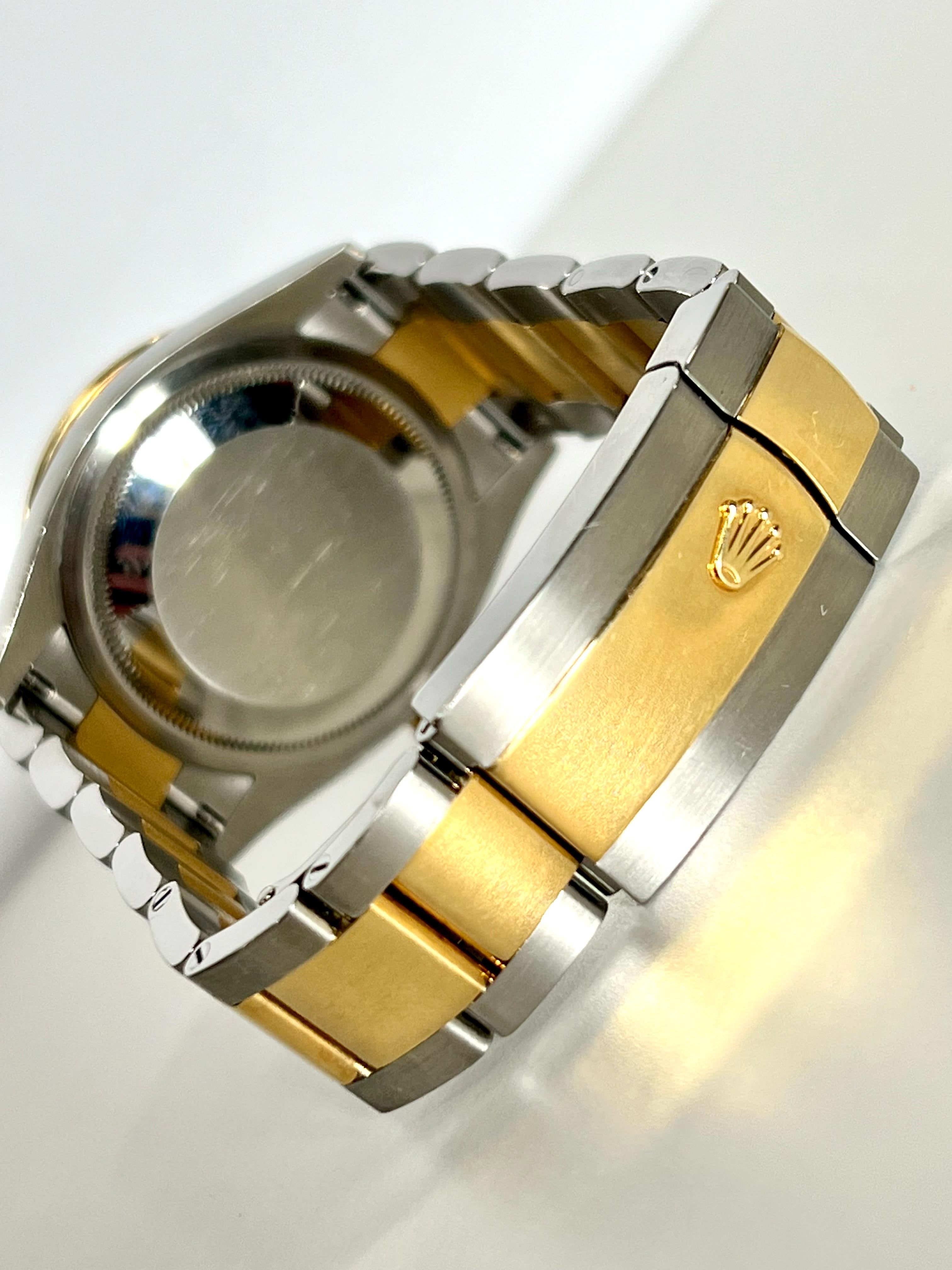 ROLEX DATEJUST 36MM GOLDEN PALM DIAL DIAMOND BEZEL TWO-TONE JUBILEE WATCH