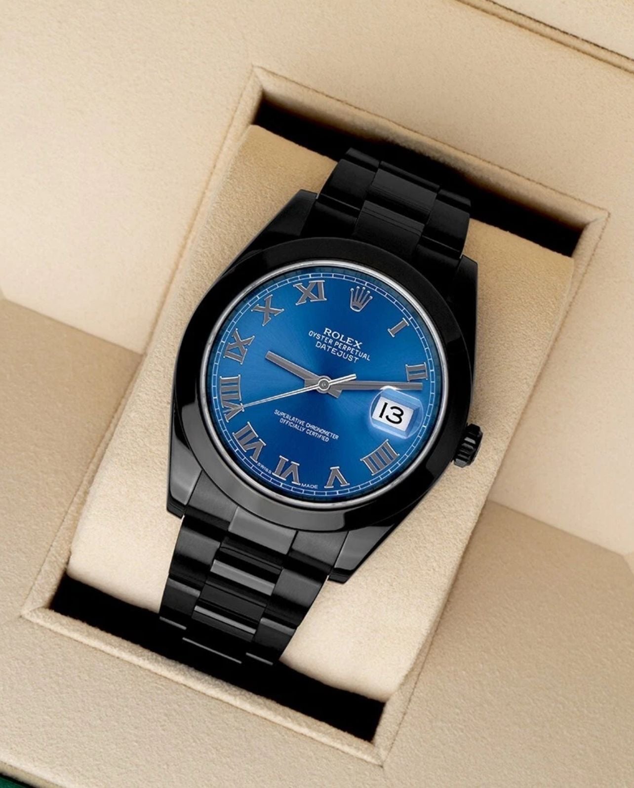 ROLEX DATEJUST 126300 41MM STAINLESS STEEL COATED PVD OYSTER WATCH