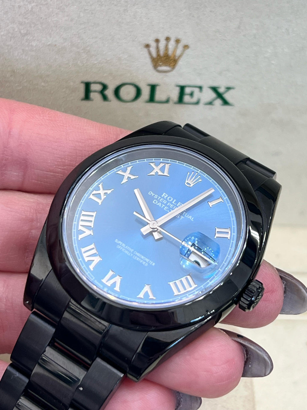 ROLEX DATEJUST 126300 41MM STAINLESS STEEL COATED PVD OYSTER WATCH