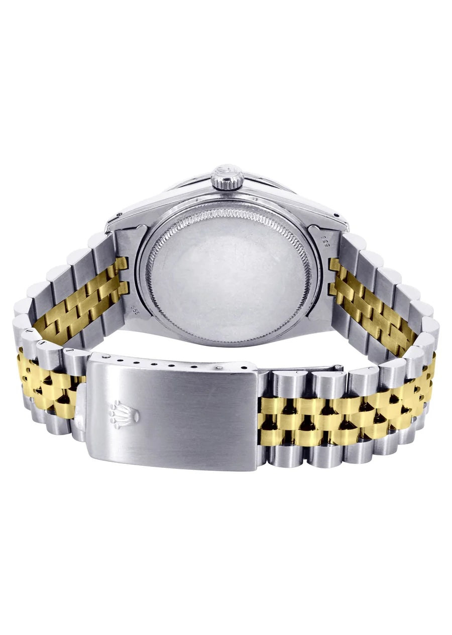 ROLEX DATEJUST 18K YELLOW GOLD TWO-TONE MOP DIAL JUBILEE BAND WATCH
