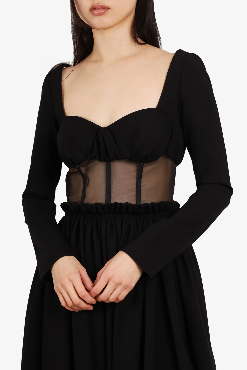 Rosie Assoulin Black Mesh One Shoulder Dress Size 2