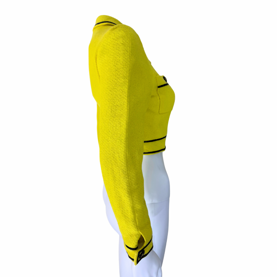 Chanel Vintage 95P Yellow Copped Jacket