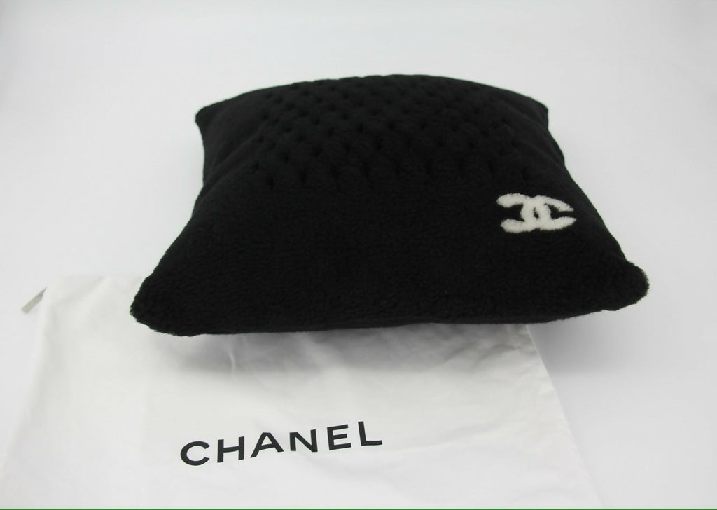 Chanel Coco Mark Cotton Cashmere Black Pillow Cushion
