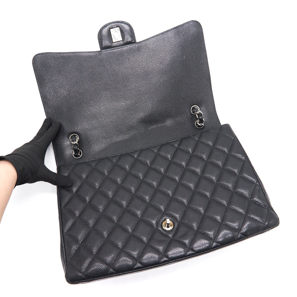 Chanel Cavier Classic Maxi Single Flap bag Black
