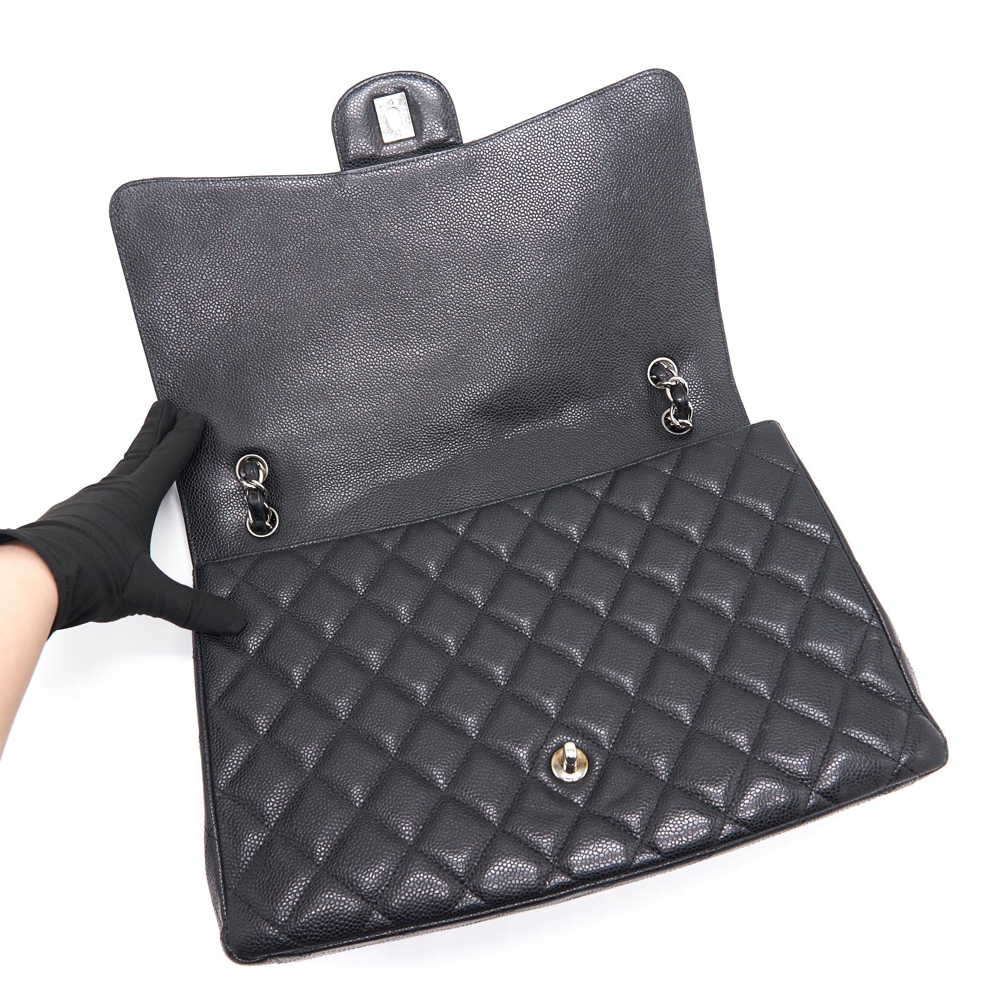 Chanel Cavier Classic Maxi Single Flap bag Black